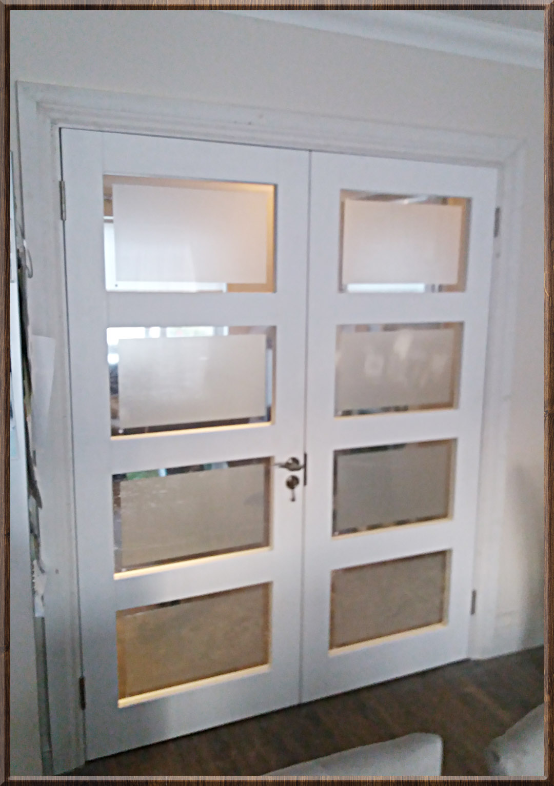 Frosted glass fitted doors